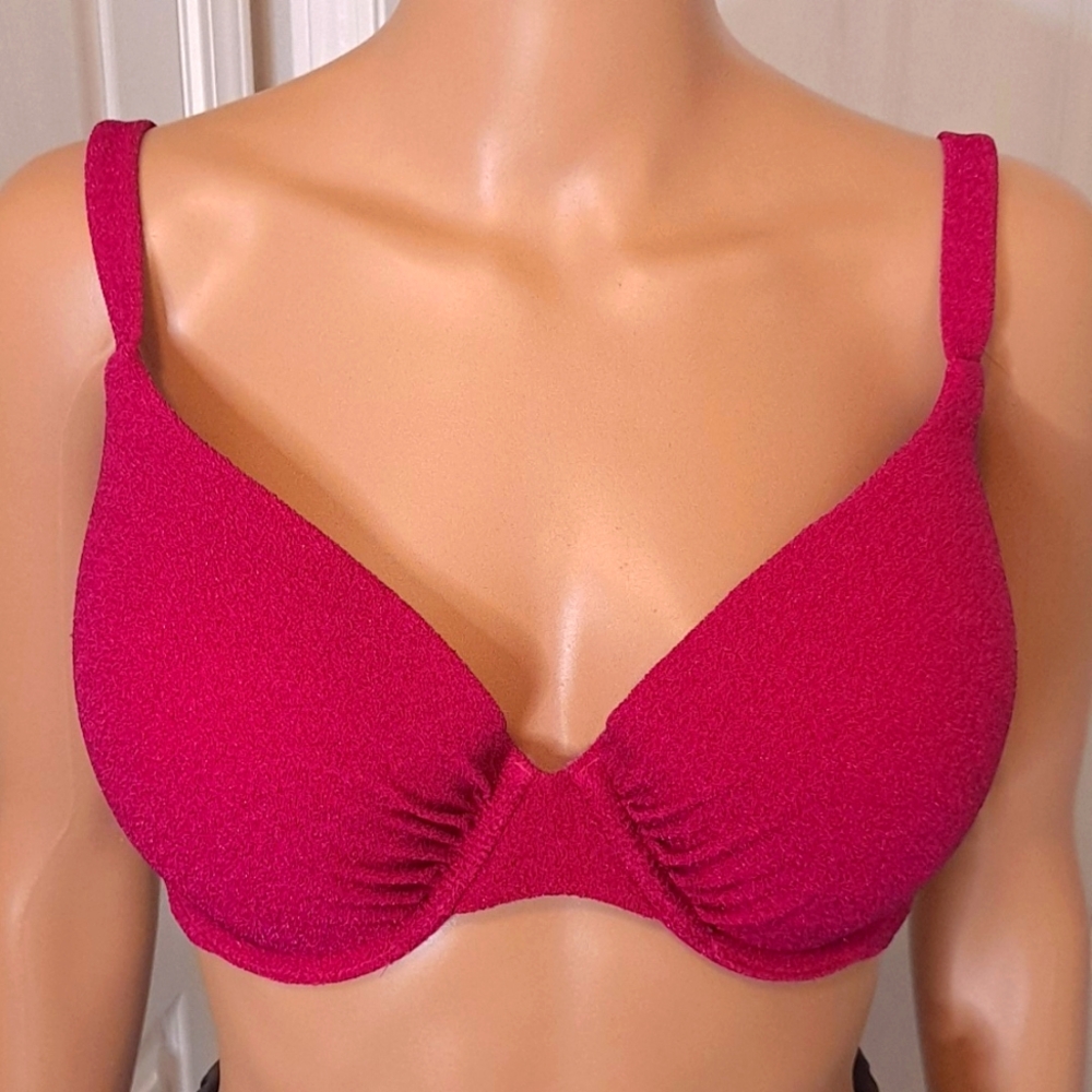 NWT Hot Pink Victoria's Secret Swim Shimmer lcon Push-Up Bikini Top